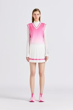 ジーフォア ゴルフ女子向け セットアップ 総柄ポロ＋プリーツスカート⭐ ジーフォア ゴルフ女子向け セットアップ 総柄ポロ＋プリーツスカート