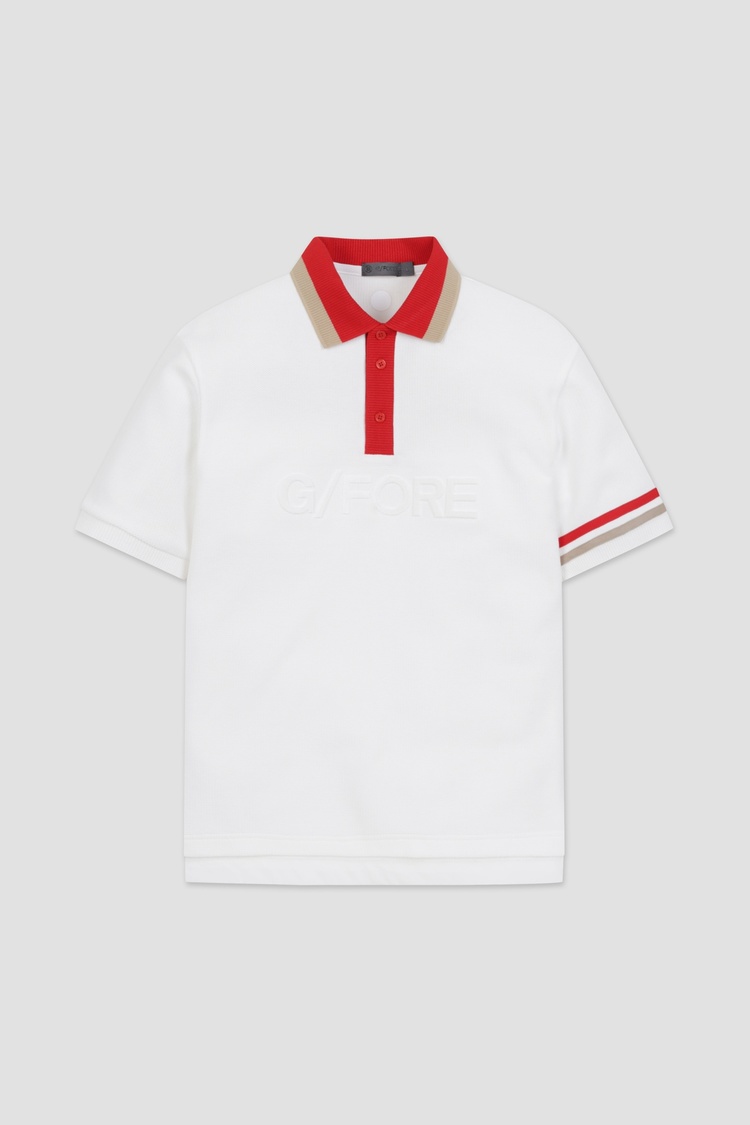 【美品】G/FORE メンズ ポロシャツ ホワイト Lサイズ ニットカラーポロ (MEN) / G/FORE（ジーフォア）の半袖Tシャツ通販 | G
