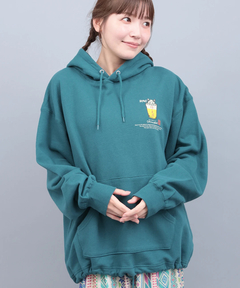 go slow caravan 猫と麦酒 裏毛ボックスフーディー【WEB限定】